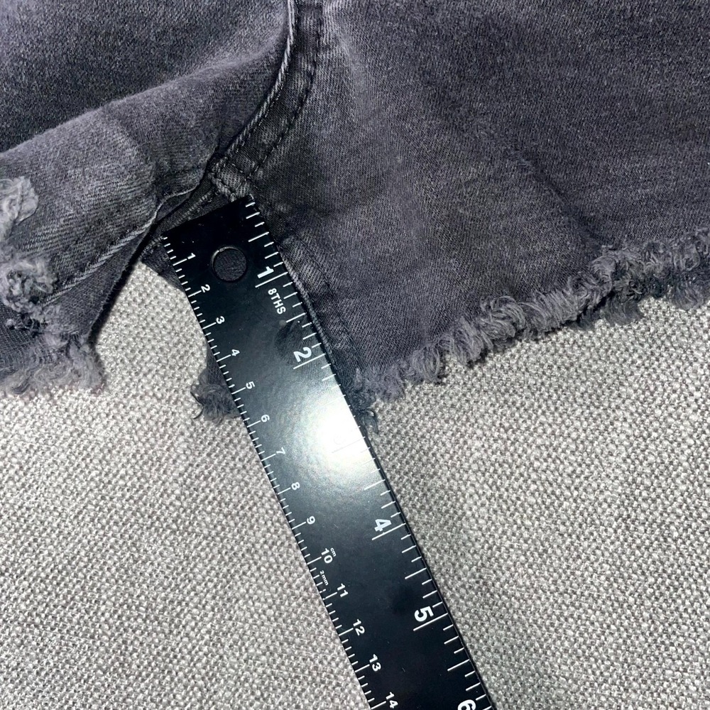 Wax Jean Cut Off Shorts Womens XL Gray Denim Cotton High Rise Distressed Pockets - Picture 10 of 11